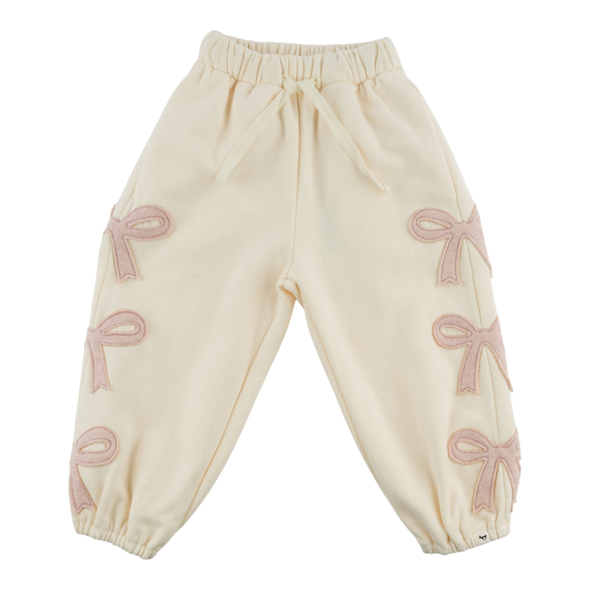 oh baby! City Joggers - Bow Applique - Sugar Cookie