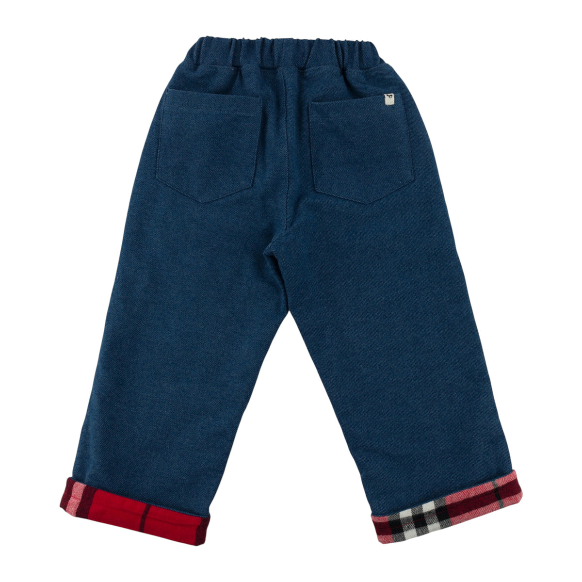 oh baby! Denim Jeans - Red Mini Tartan Lined - Dark Wash - Back