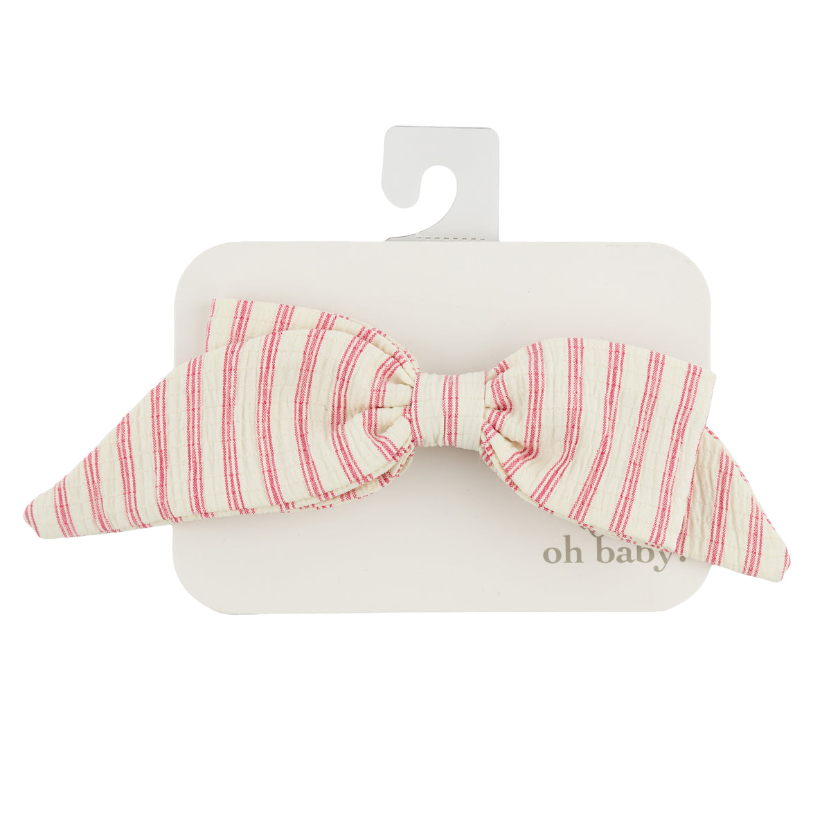 oh baby! Scarlett Bow on Clip - Stripes - Red Cherry