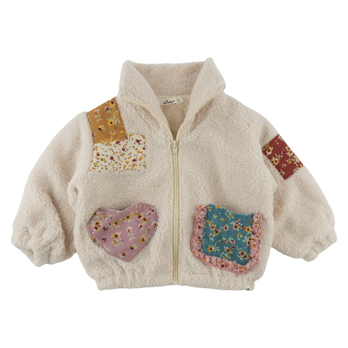 oh baby! Sherpa Patchwork Tahoe Jacket - Harvest Bloom - Natural