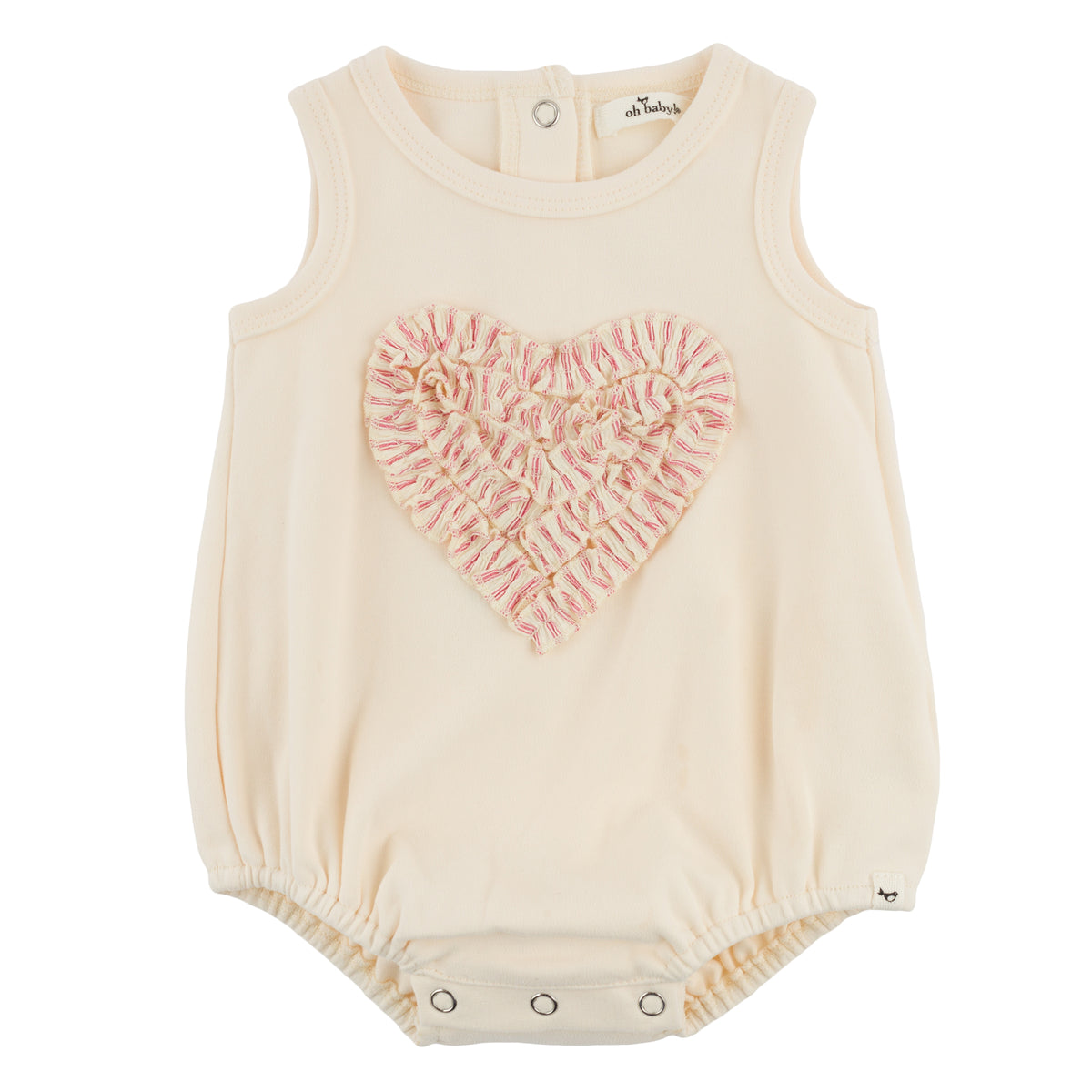oh baby! Bubble - Stripes Ruffle Heart - Natural