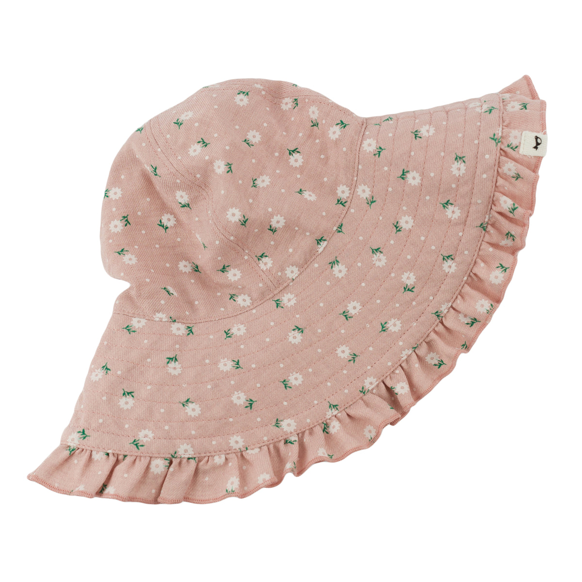 oh baby! Ruffle Sunhat - Sunburst Flower Print - Blush