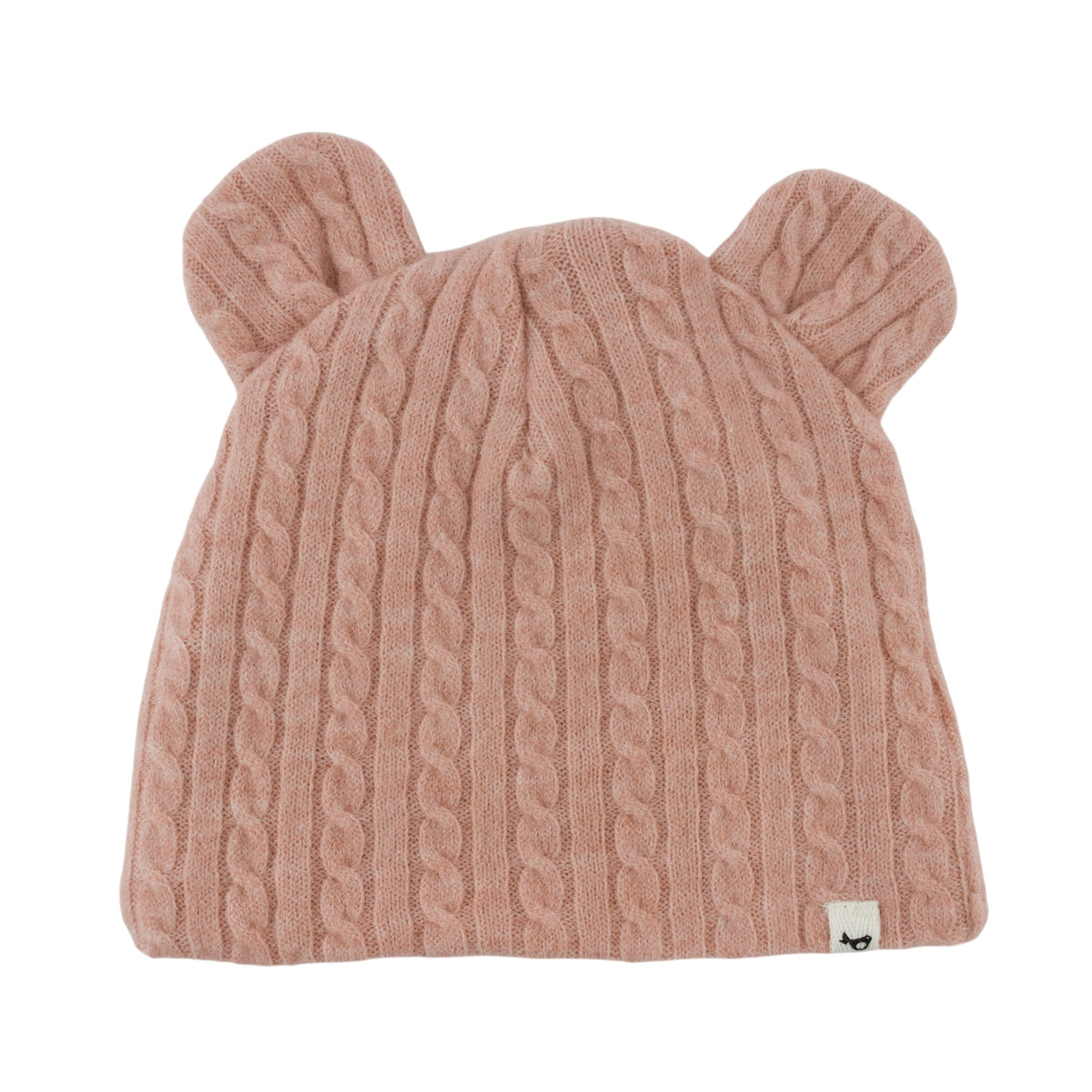 oh baby! Cable Knit Bear Ear Hat - Pale Pink