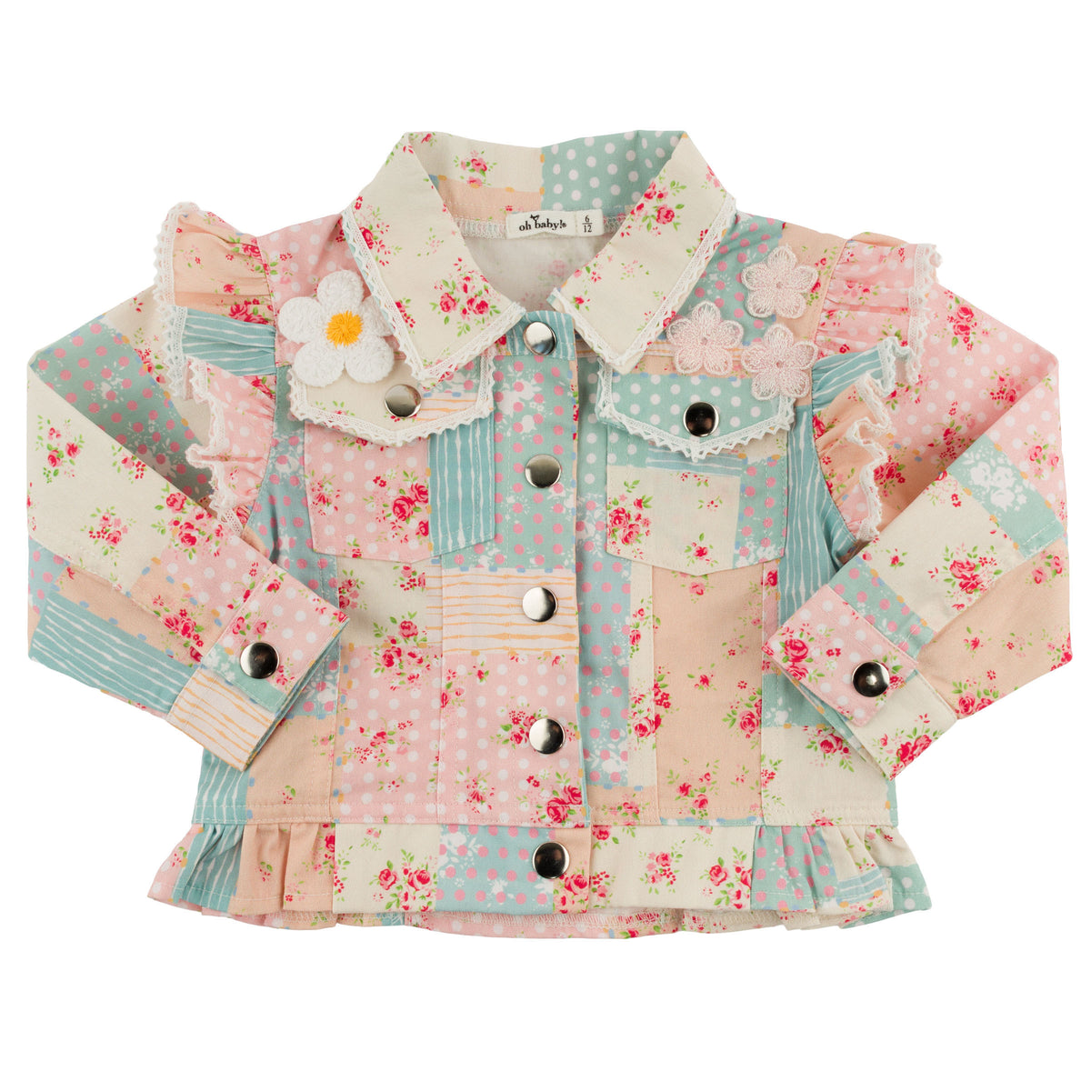 oh baby! Sabrina Ruffle Jacket - Floral Patchwork