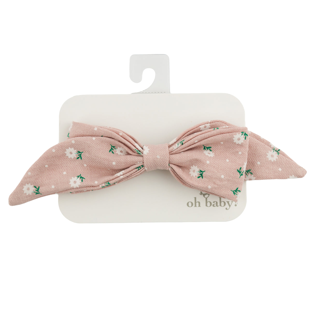 oh baby! Scarlett Bow on Clip - Sunburst Flower Print - Blush