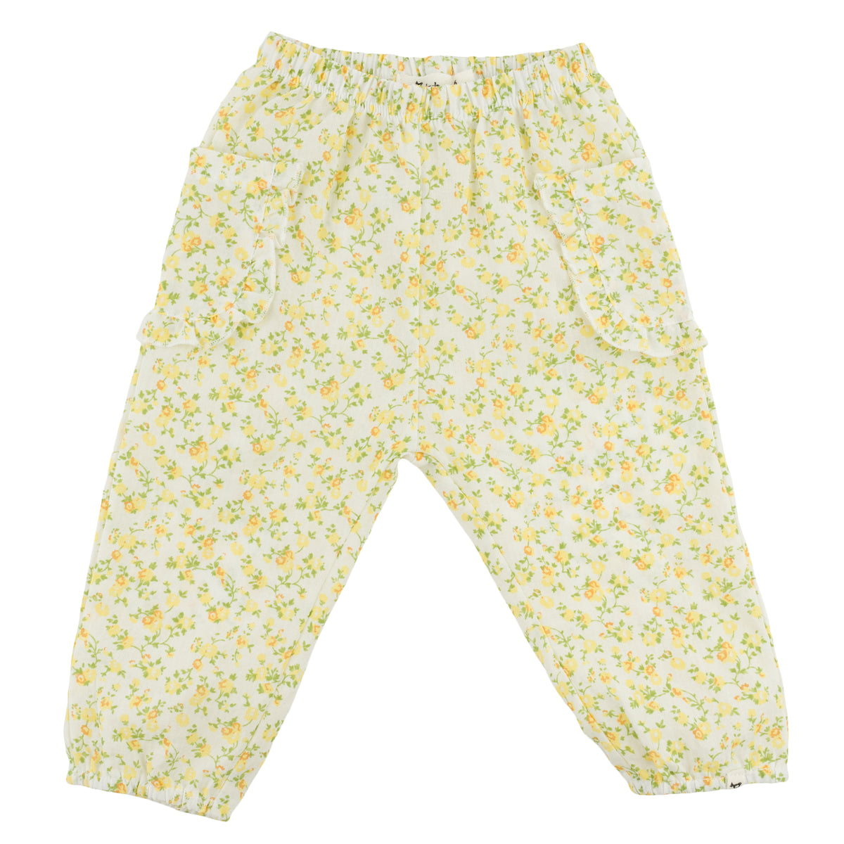 oh baby! Ruffle Side Pocket Pant - Poppy Sprig - Lemon