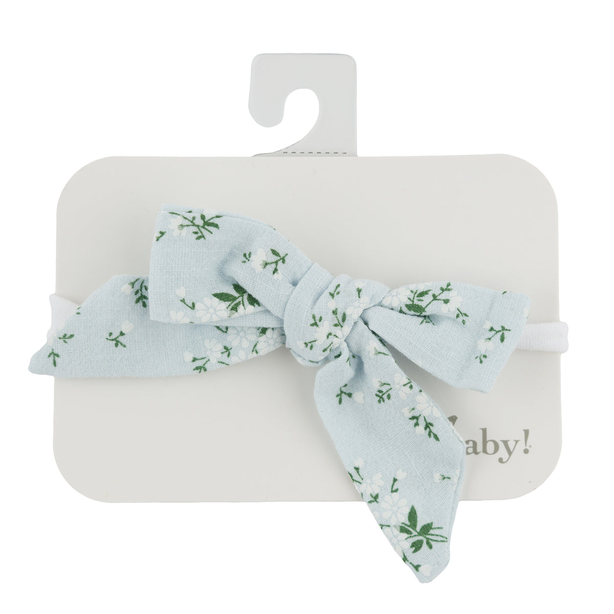 oh baby! Apple Blossom Bow on Nylon Headband - Sky Blue