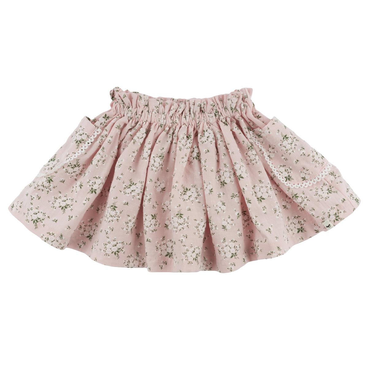 oh baby! Side Pocket Flora Skirt - Apple Blossom - Pale Pink