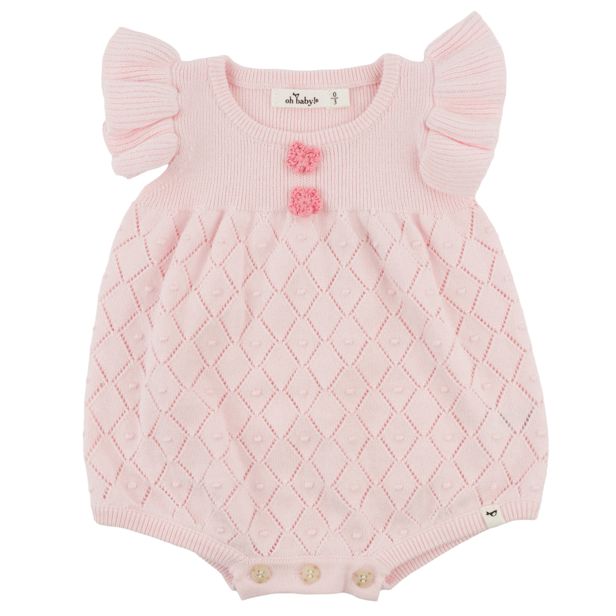 oh baby! Cecilia Bubble - Diamond Stitch - Barely Pink