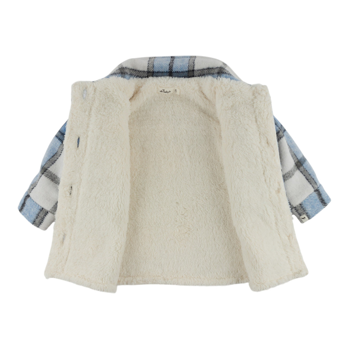 oh baby! Shacket - Plaid - Dusty Blue - Open