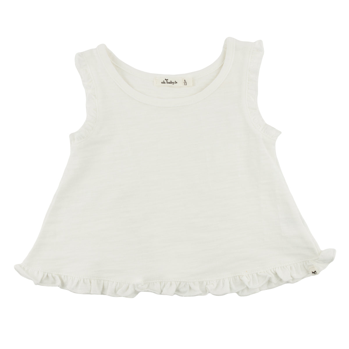 oh baby! Gracie Split-Back Ruffle Tank - Oyster