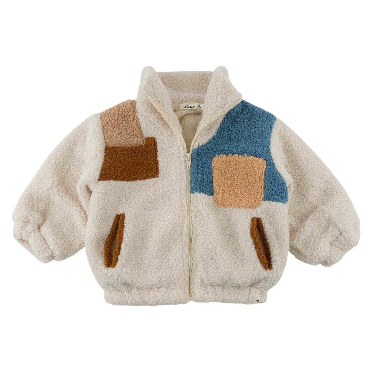 oh baby! Sherpa Patchwork Tahoe Jacket - Star - Natural