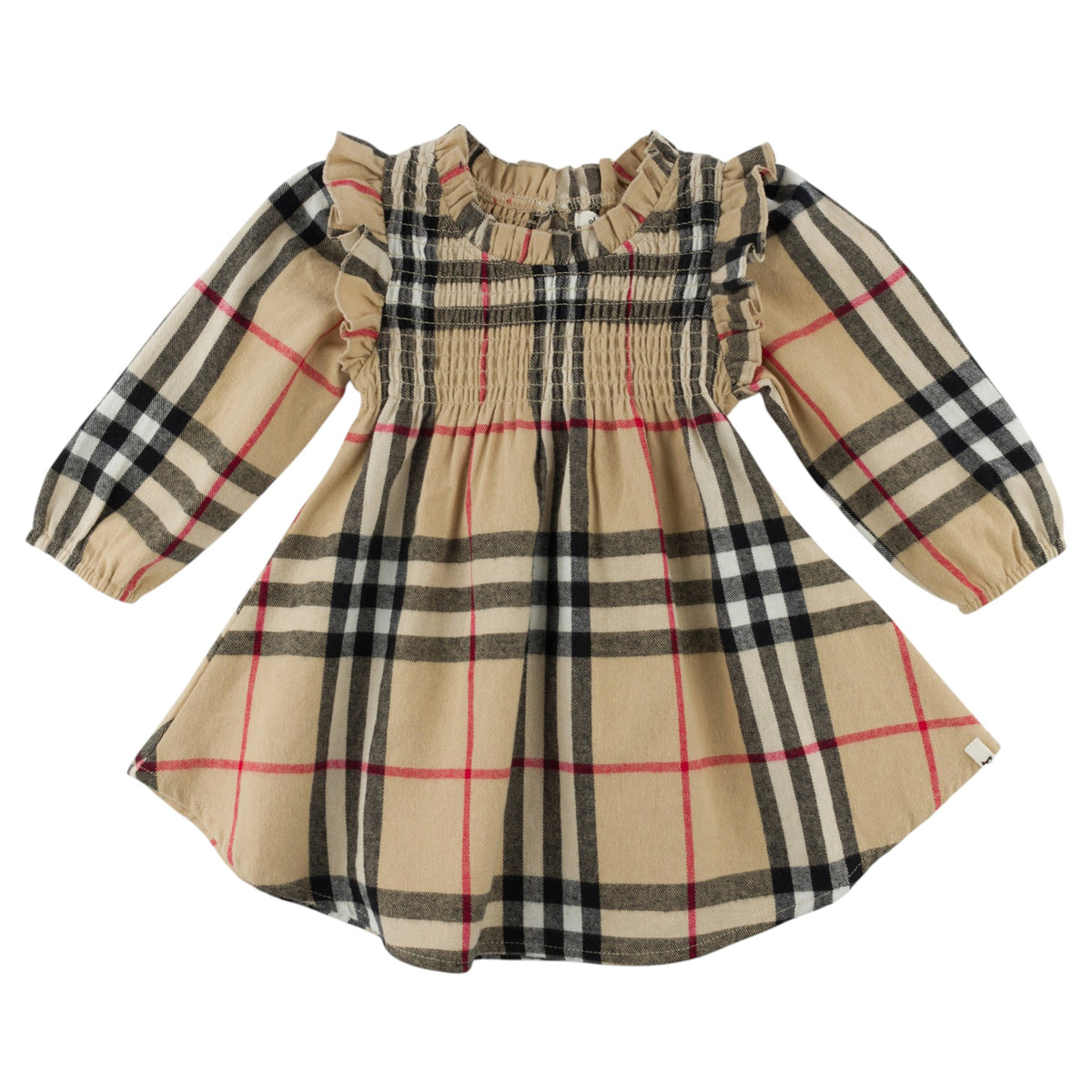 oh baby! Anna Ruffle Shoulder Dress - Mini Tartan - Classic