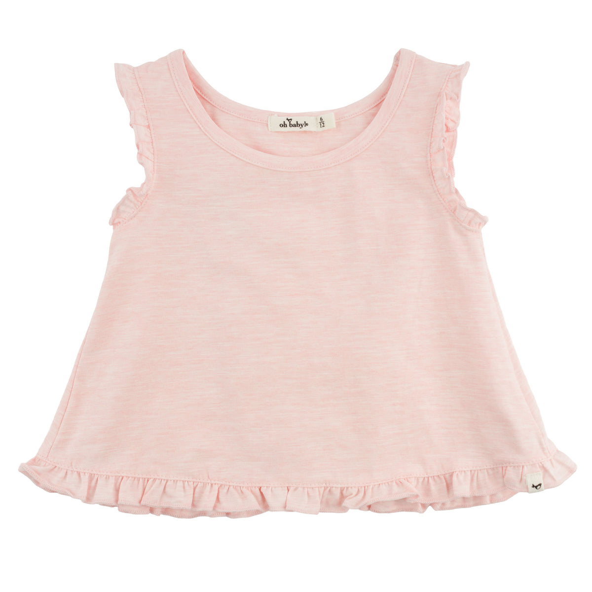 oh baby! Gracie Split-Back Ruffle Tank - Pale Pink