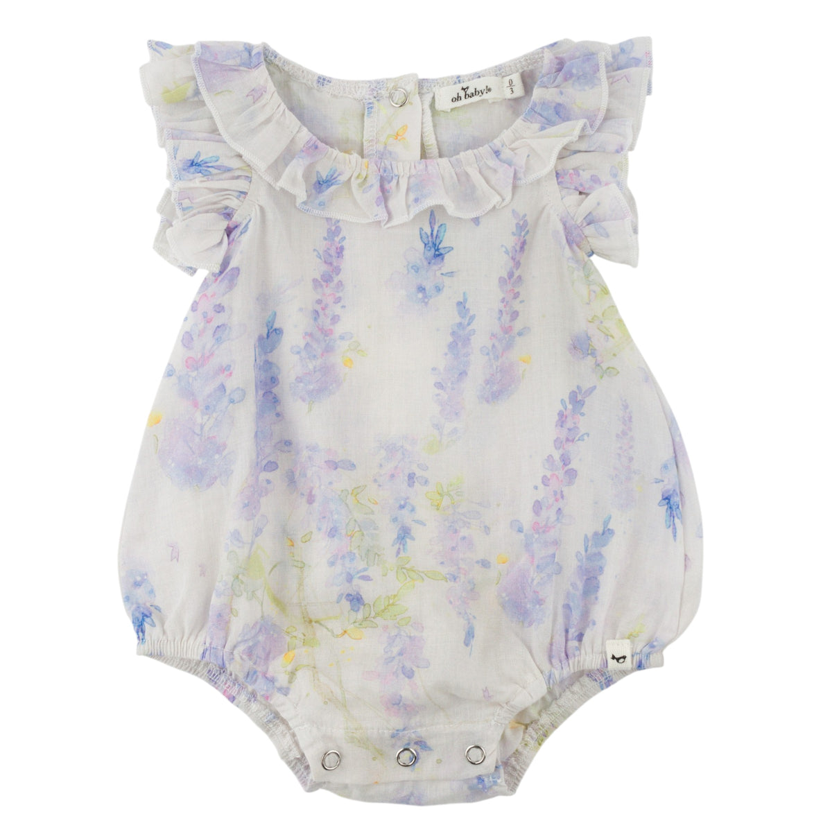oh baby! Lolly Ruffle Bubble - Watercolor Lilacs - Lilac