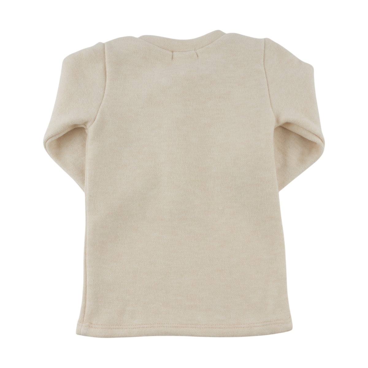 oh baby! Sweater Knit Elbow Patch Henley - Goose Patch - Natural - Back