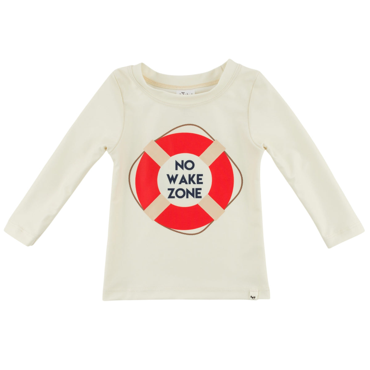oh baby! Malibu Long Sleeve Rashguard - "No Wake Zone" - Natural