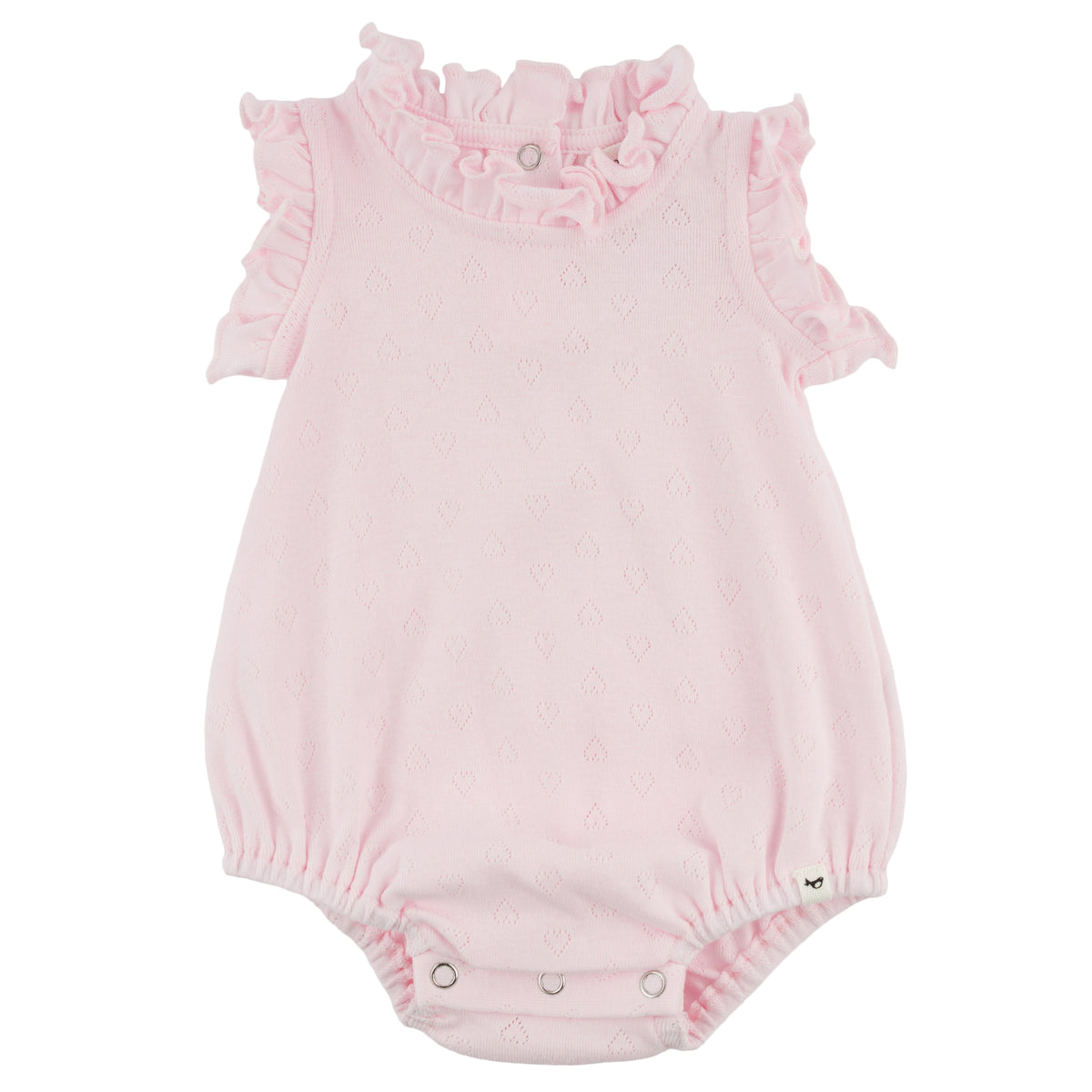 oh baby! Pointelle Bubble - Ruffle Hearts - Pale Pink