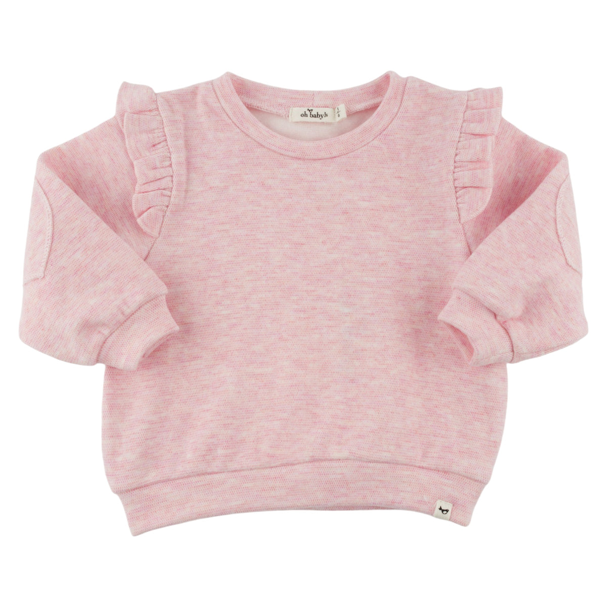 oh baby! Honeycomb Heart Patch Millie Boxy Sweatshirt - Pale Pink