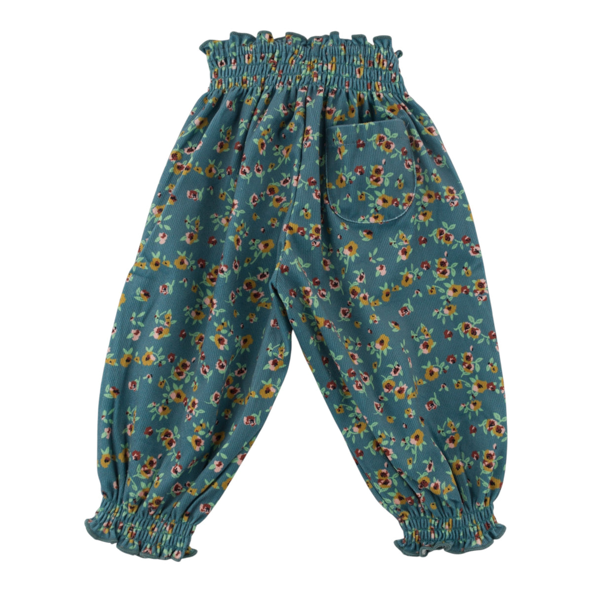 oh baby! Olivia Smocked Pant - Harvest Bloom - Teal - Back