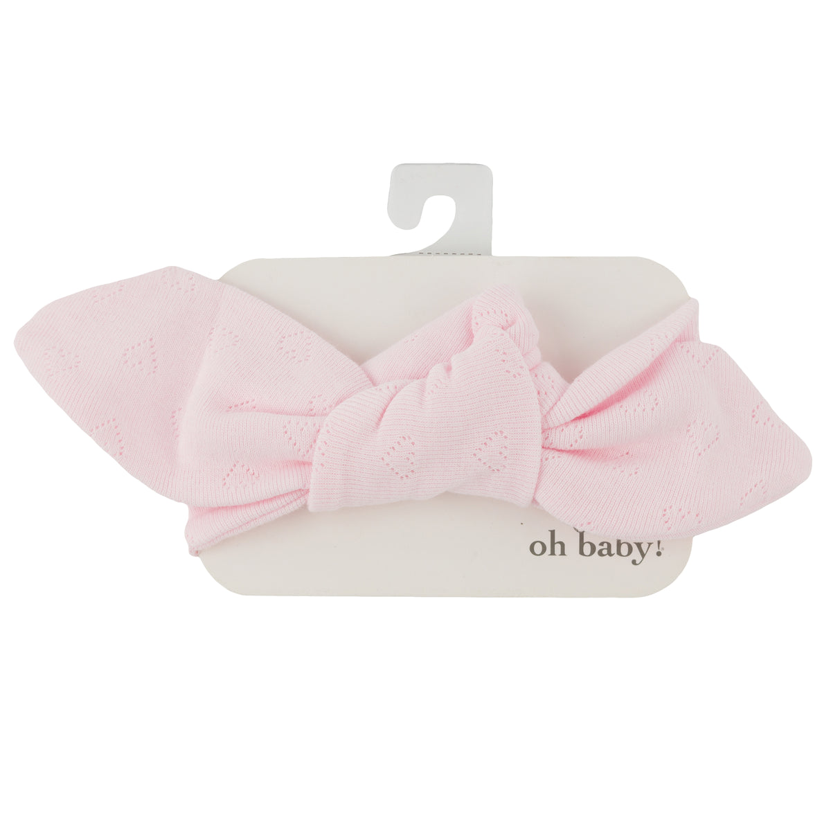 oh baby - Turban - Hearts Pointelle - Pale Pink