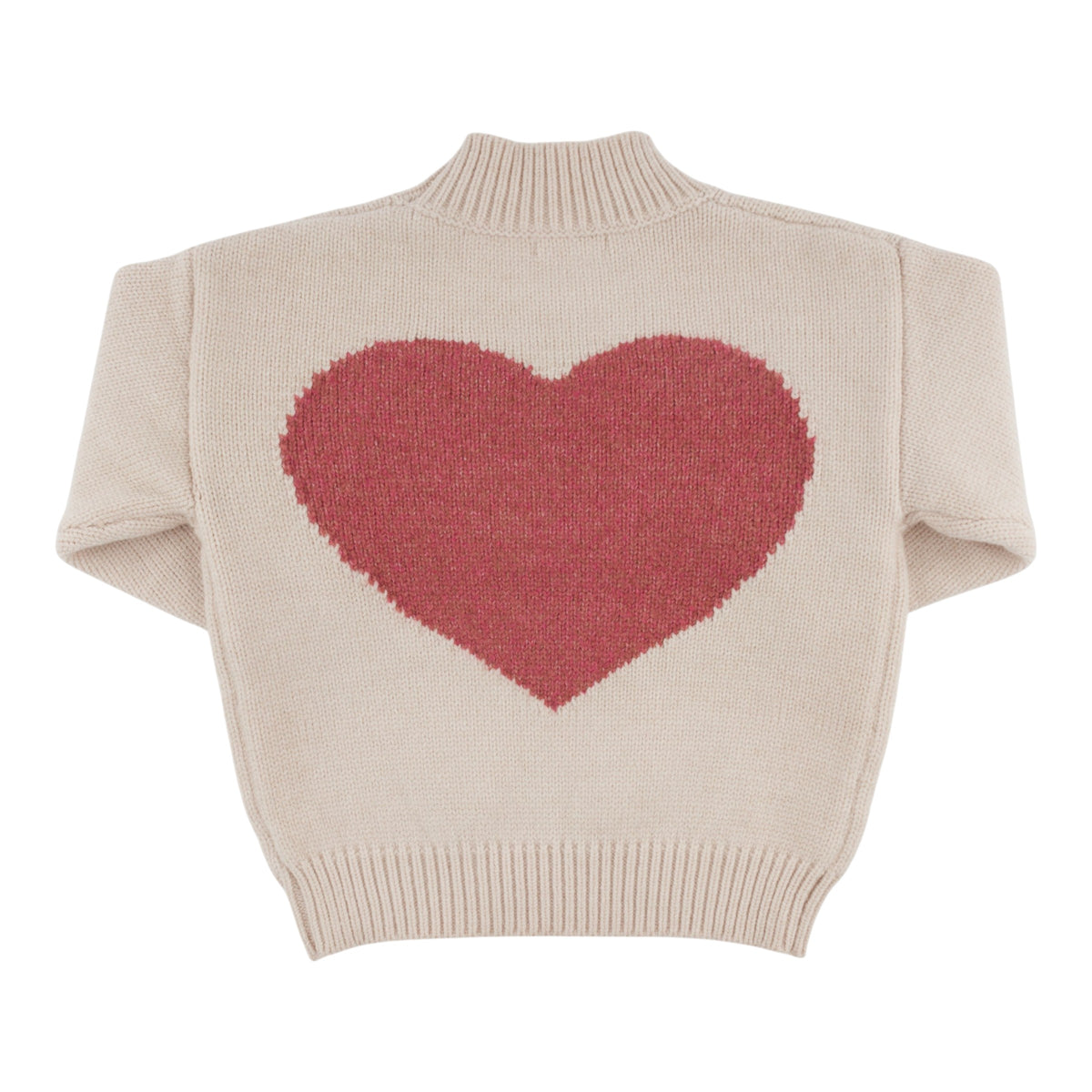 oh baby! Grandpa Knitted Pullover Sweater - Giant Heart - Barely Pink- Back