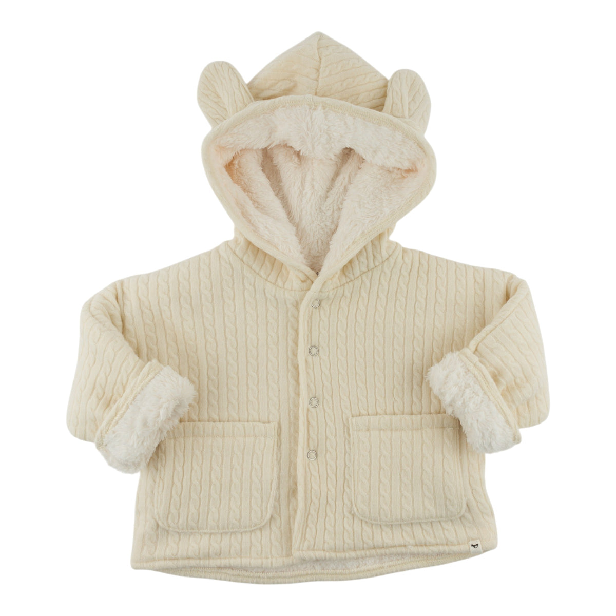 oh baby! Snowdrift Teddy Jacket - Cable Knit - Natural