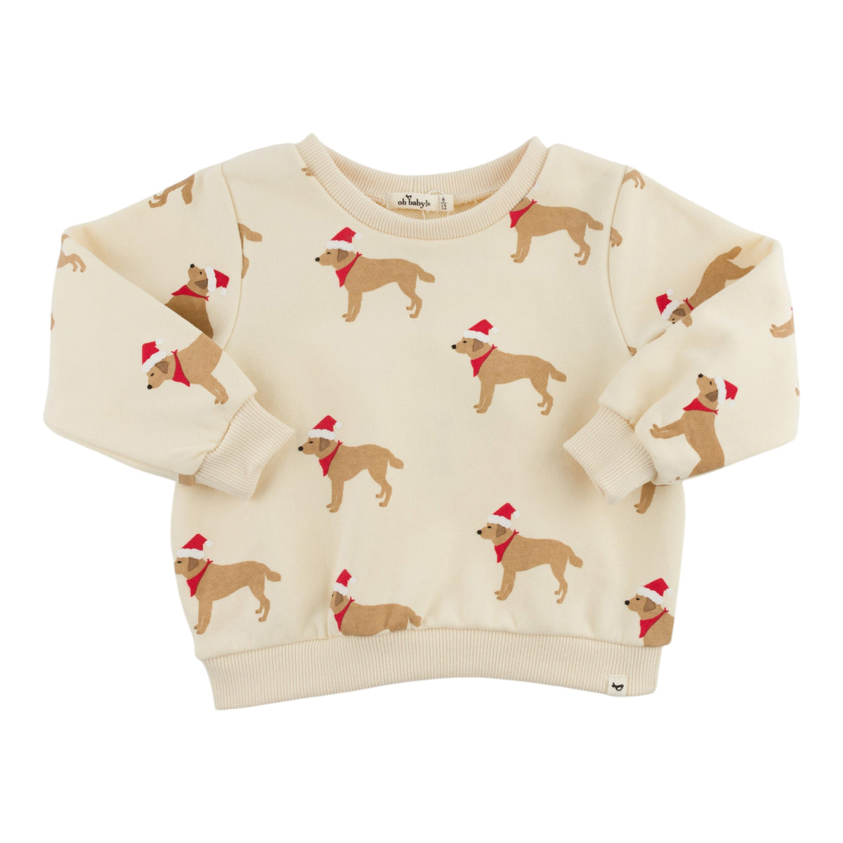 oh baby! Brooklyn Boxy Sweatshirt - Santa Labs - Sugar Cookie - front