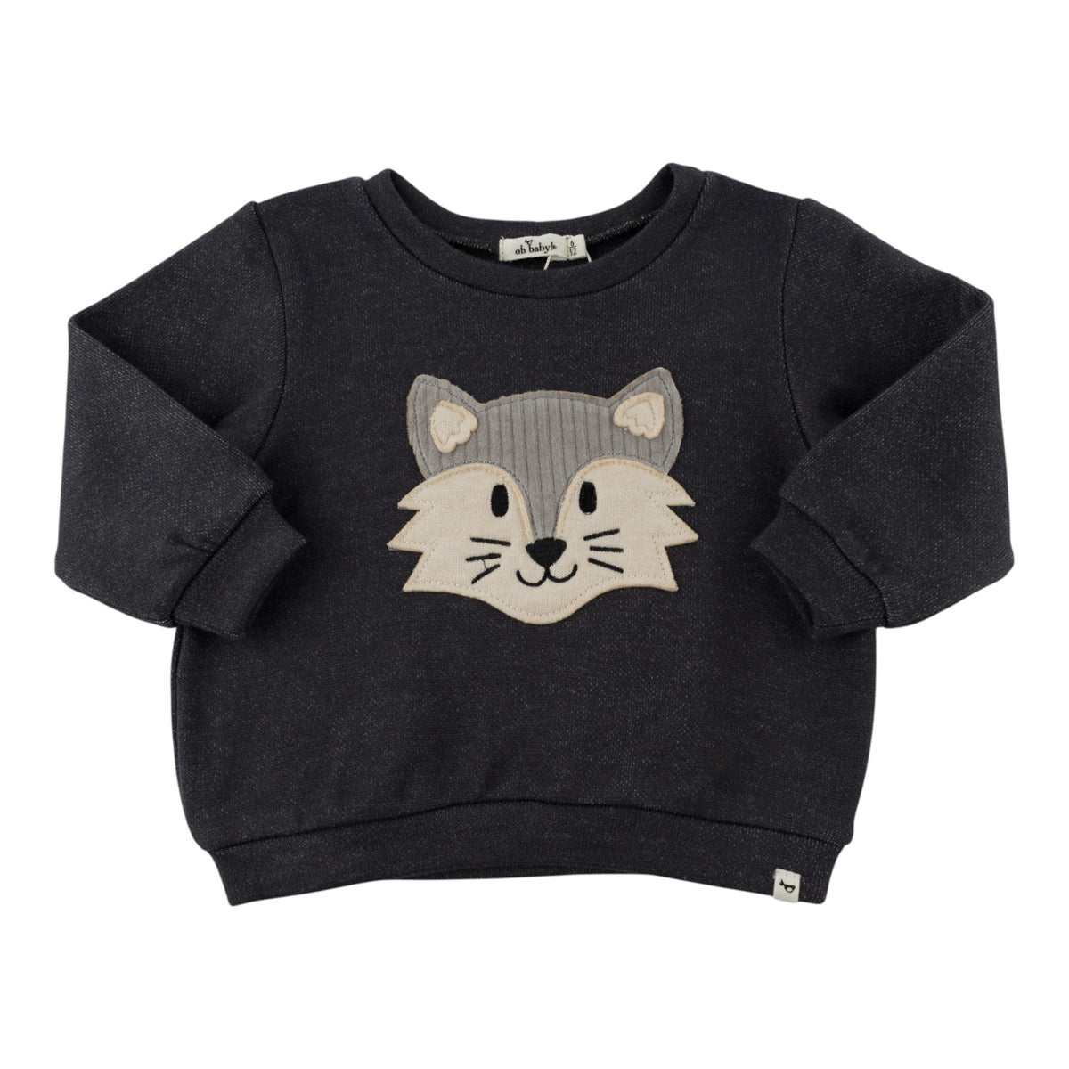 oh baby Brooklyn Boxy Sweatshirt - Wolf - Charcoal