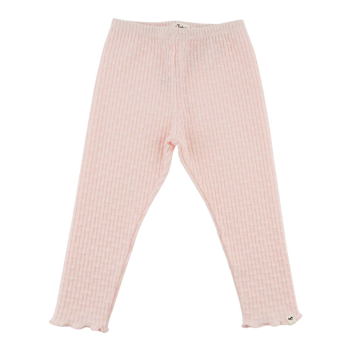 oh baby! Mini Rib Lettuce Edge Leggings - Barely Pink