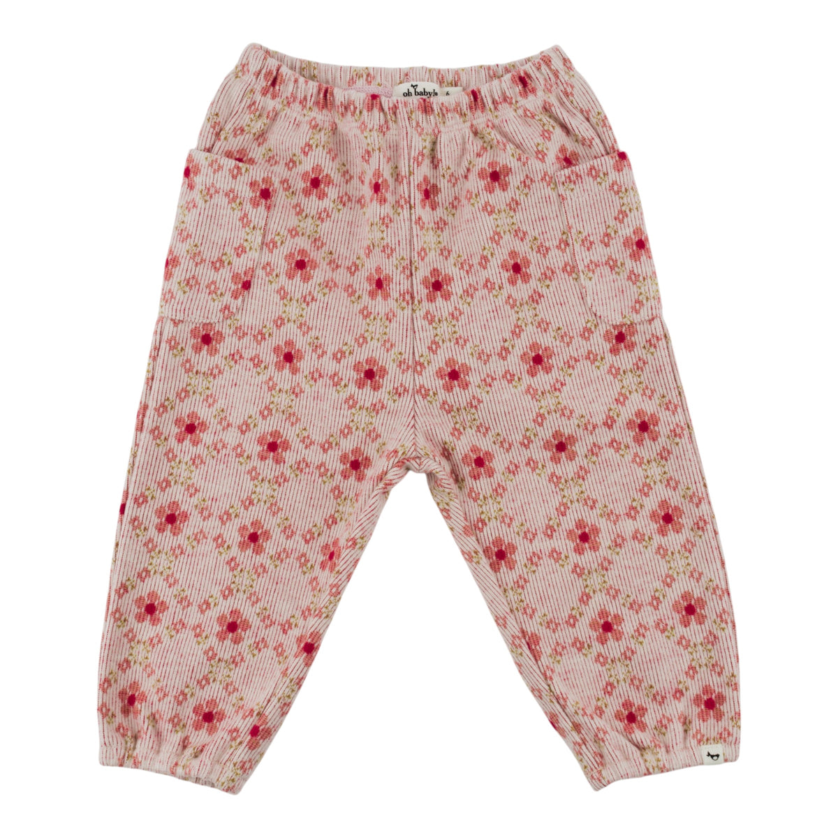 oh baby! Double Knit Side Pocket Pant - Diamond Daisies - Blush