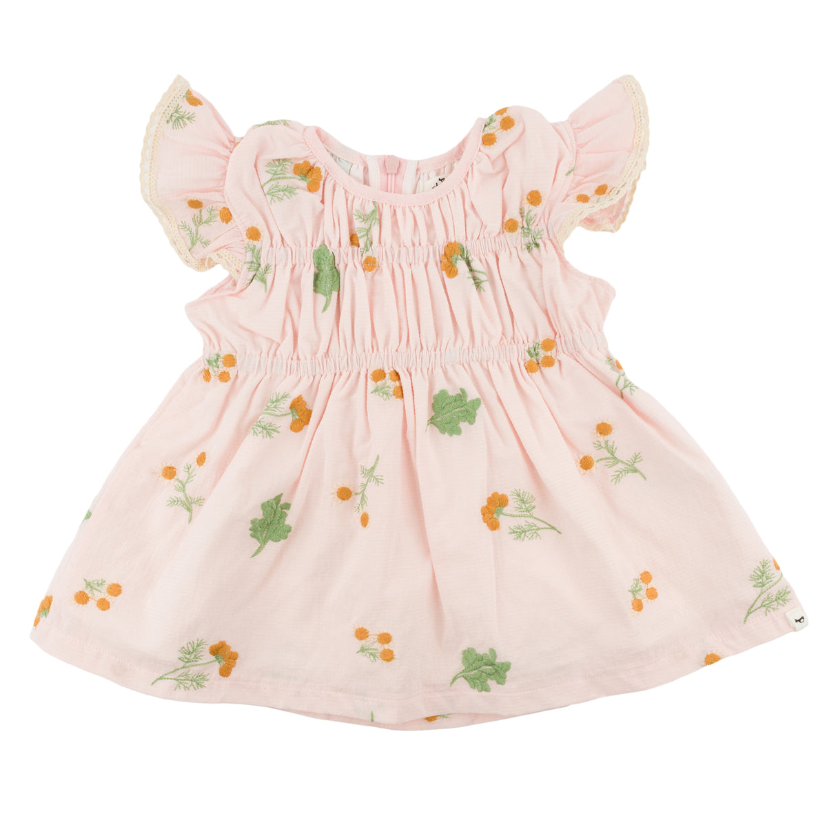 oh baby! April Flutter Sleeve Dress - Sunflower Bloom - Pale Pink