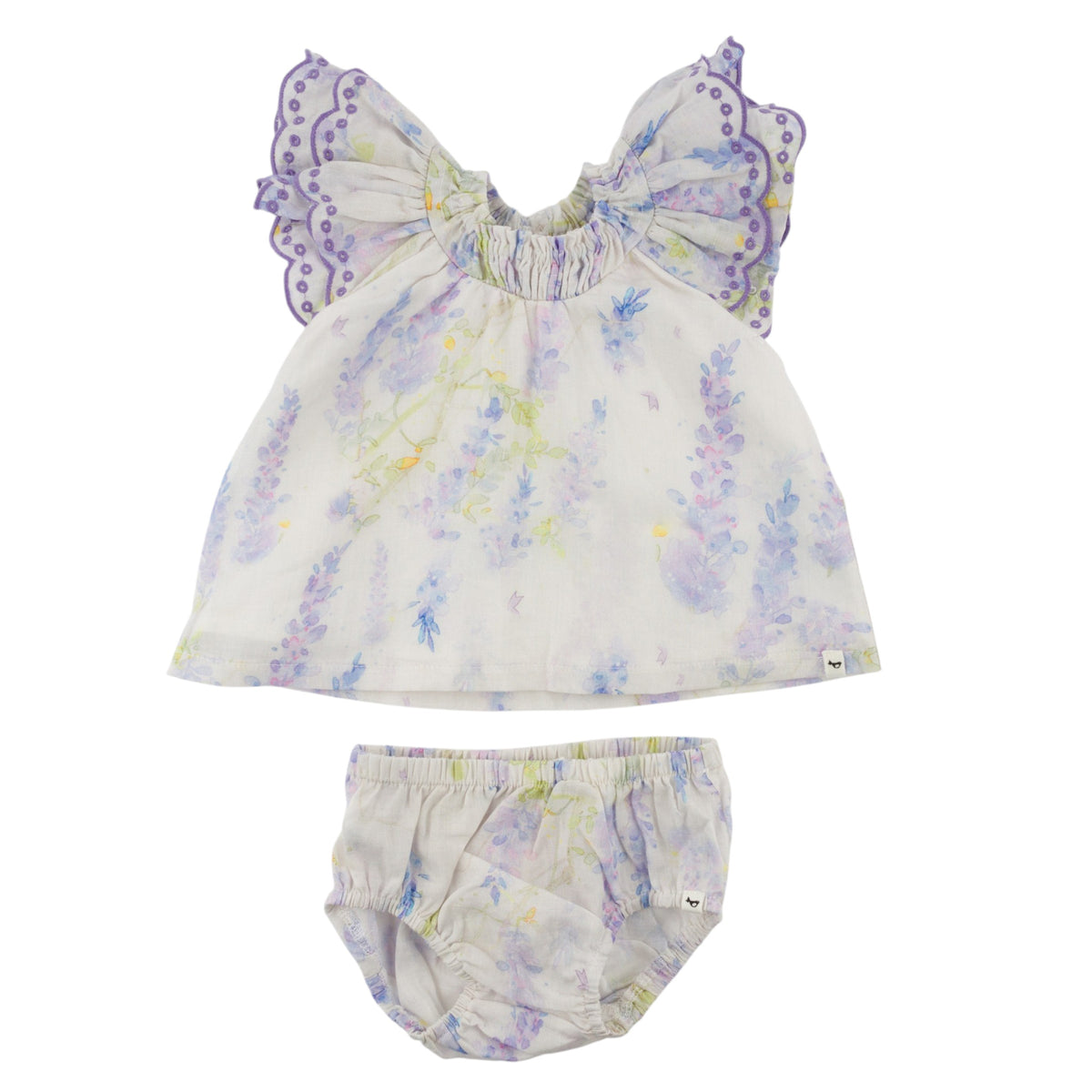 oh baby! Giselle Blouse & Panty - Watercolor Lilacs - Lilac