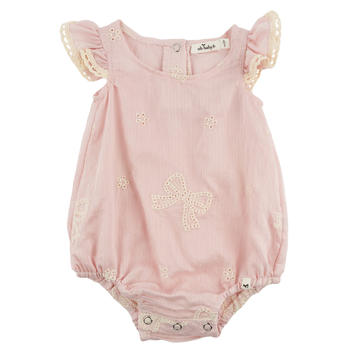 oh baby! Flutter Bubble - Embroidery Bows - Dusty Pink