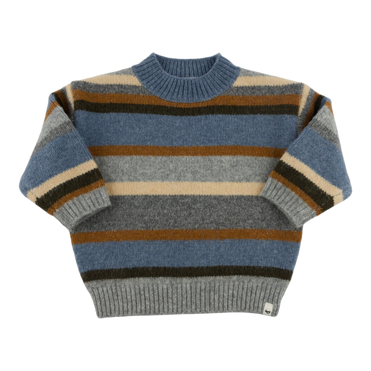 oh baby! Grandpa Knitted Pullover - Multi Stripe - Dusty Blue