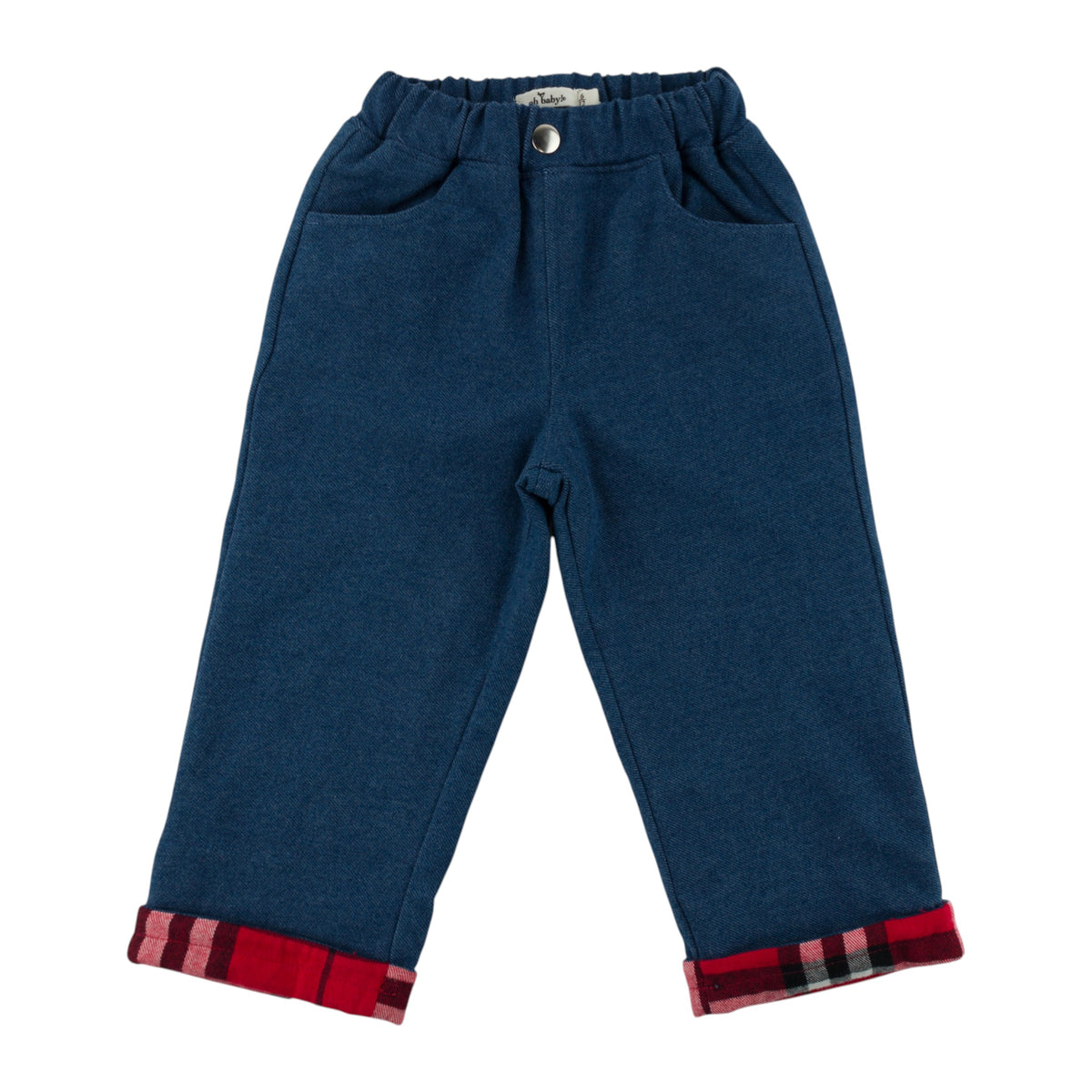 oh baby! Denim Jeans - Red Mini Tartan Lined - Dark Wash
