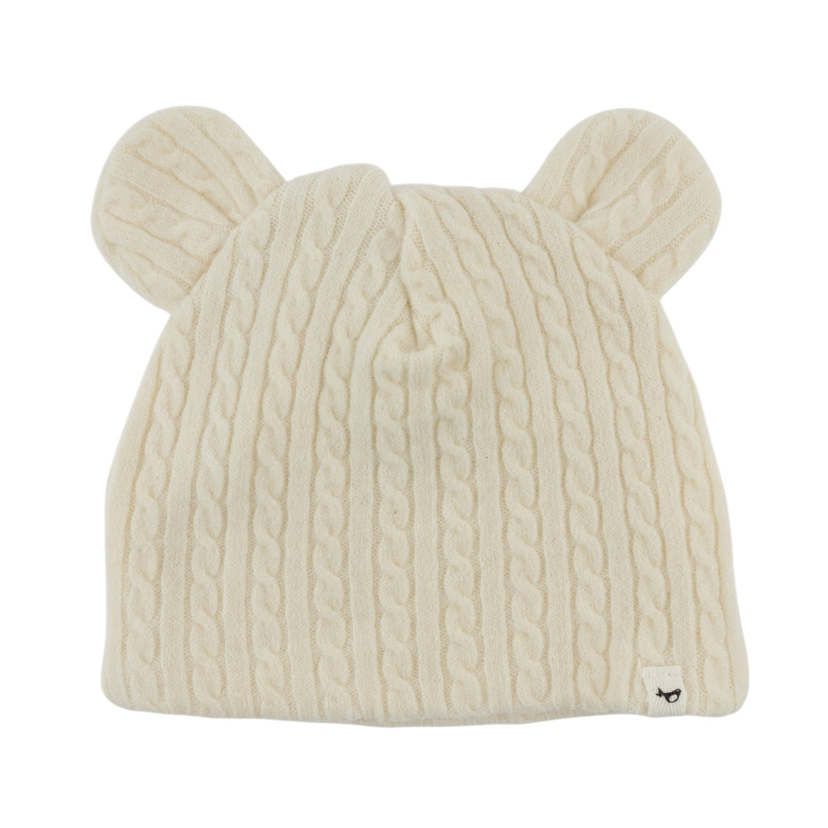oh baby! Cable Knit Bear Ear Hat - Natural