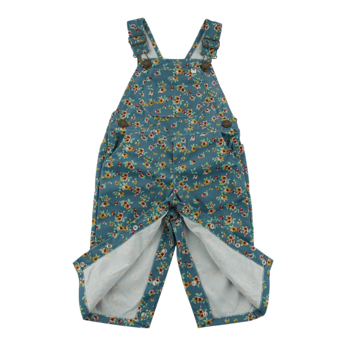 oh baby! Overalls - Harvest Bloom - Teal - Snaps Open