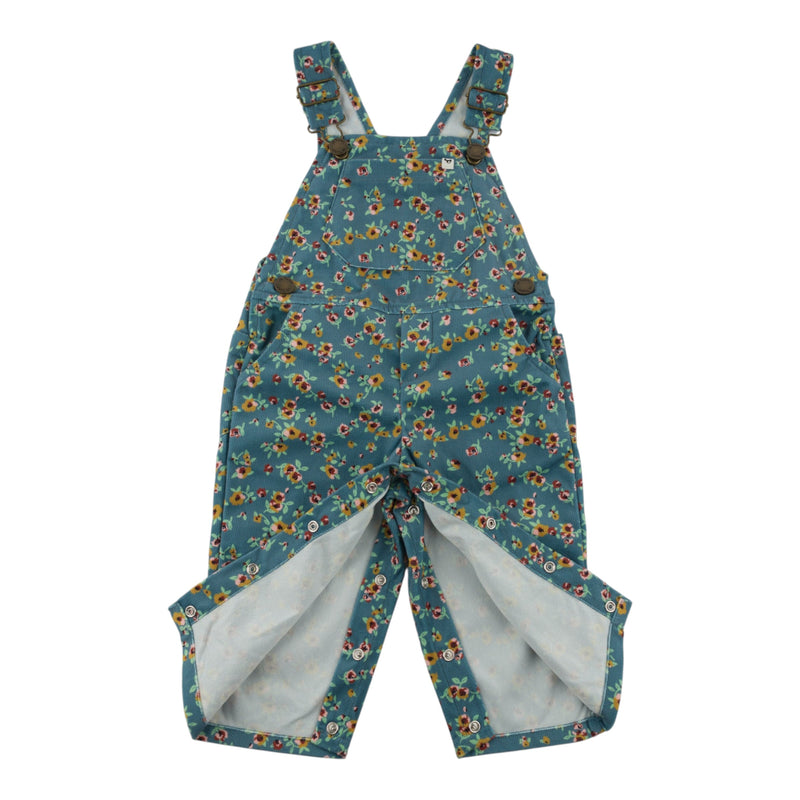 oh baby! Overalls - Harvest Bloom - Teal - Snaps Open
