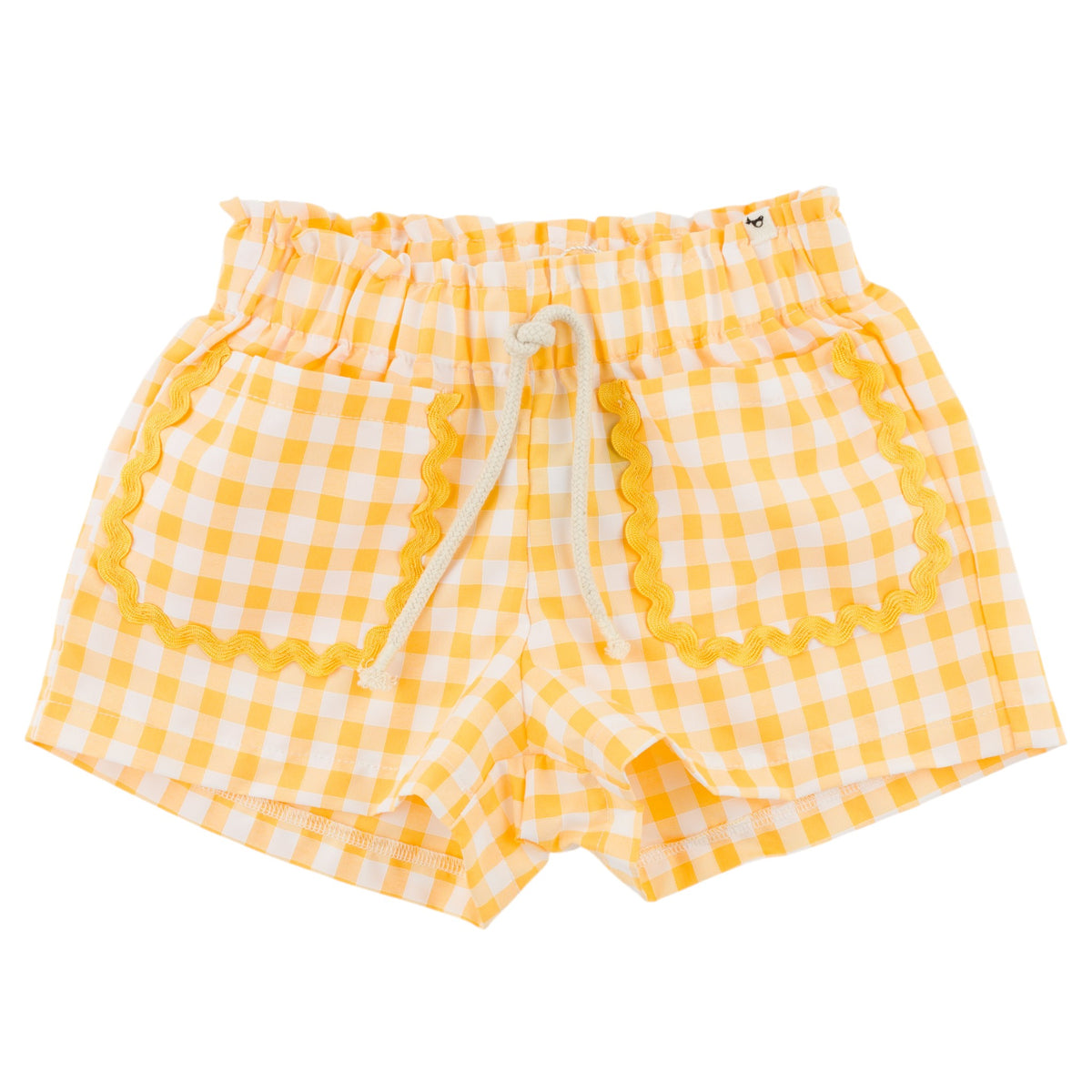 oh baby! Libby Pocket Short - Checks - Lemon