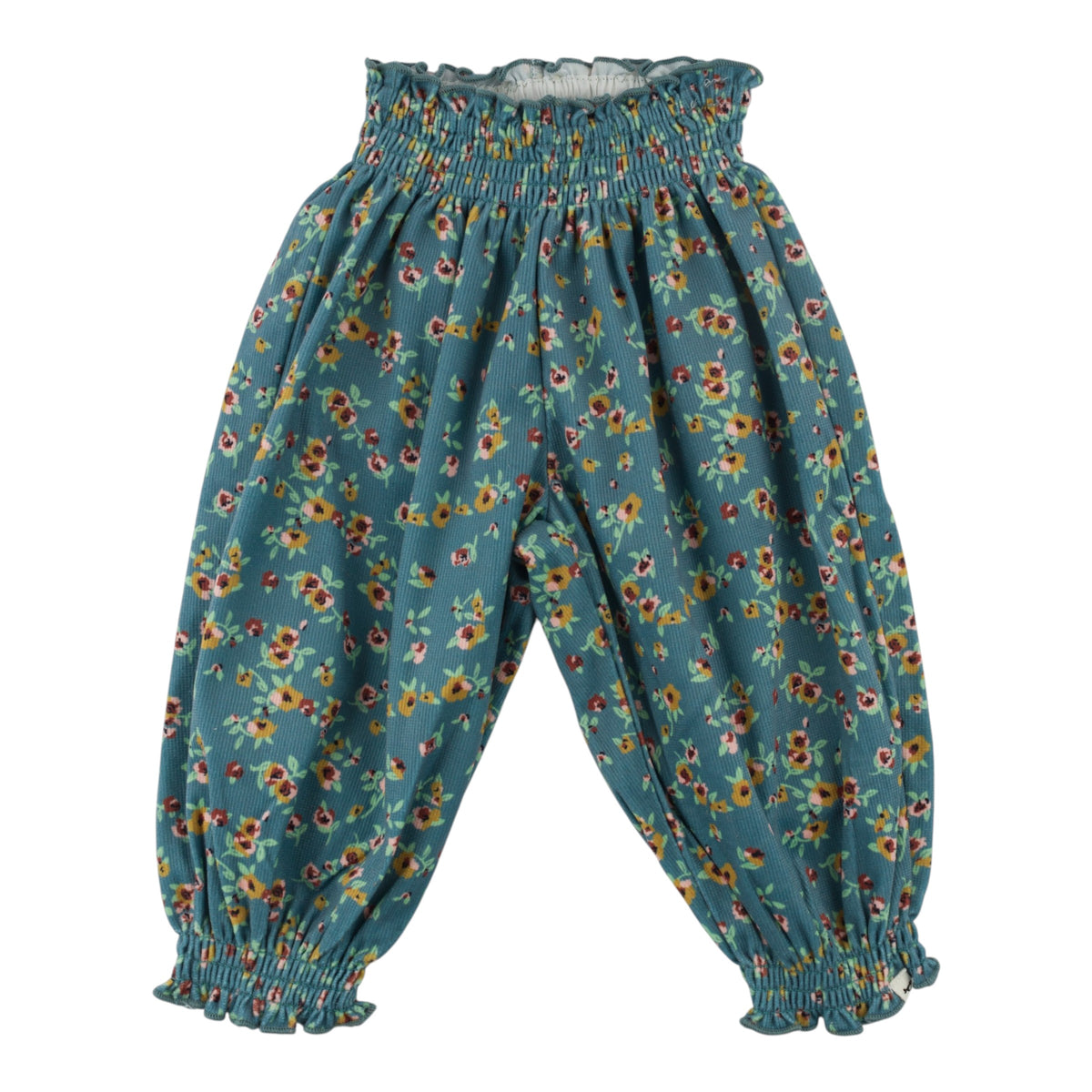 oh baby! Olivia Smocked Pant - Harvest Bloom - Teal