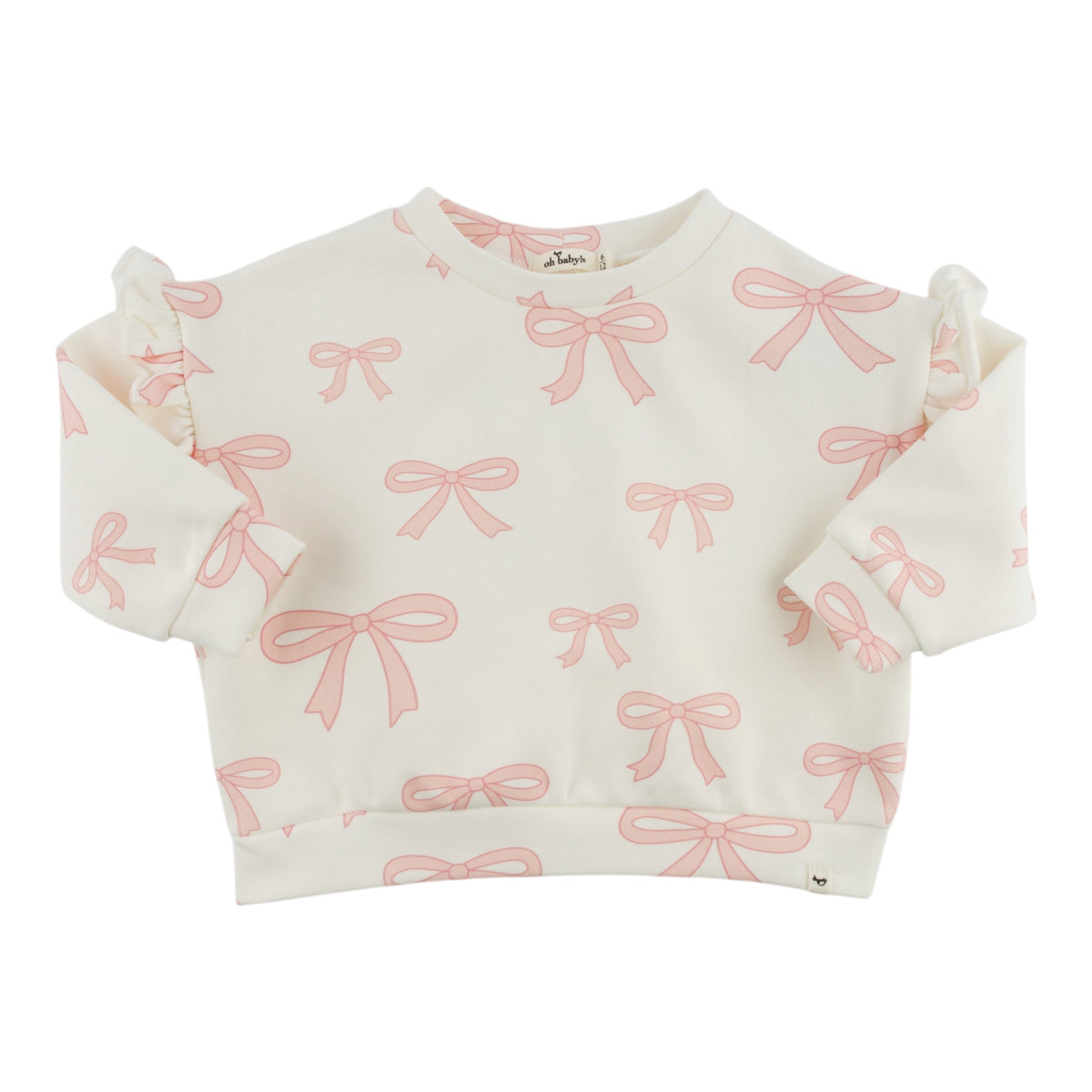 oh baby! Millie Slouch Sweatshirt - Bows - Oyster