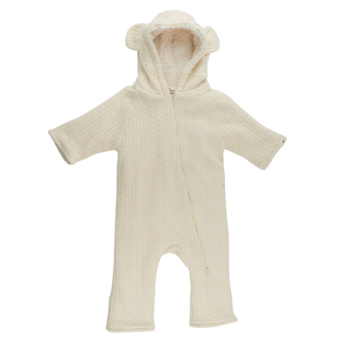 oh baby! Teddy Bunting - Cable Knit - Natural