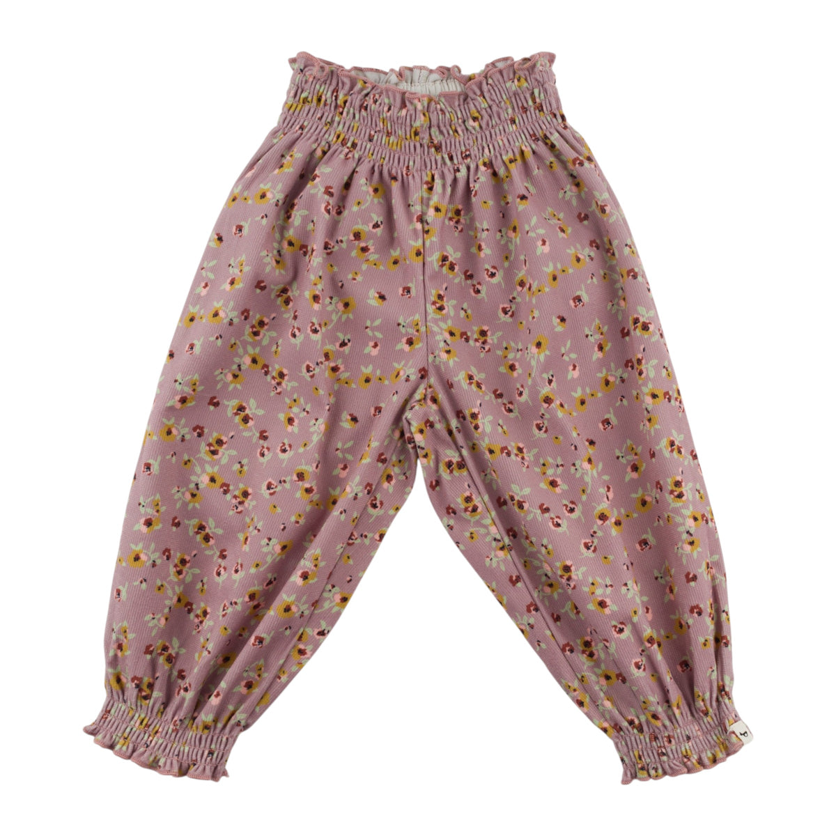oh baby! Olivia Smocked Pant - Harvest Bloom - Dusty Pink