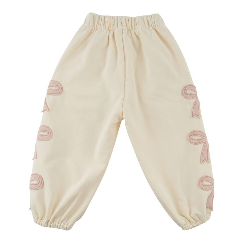 oh baby! City Joggers - Bow Applique - Sugar Cookie - Back