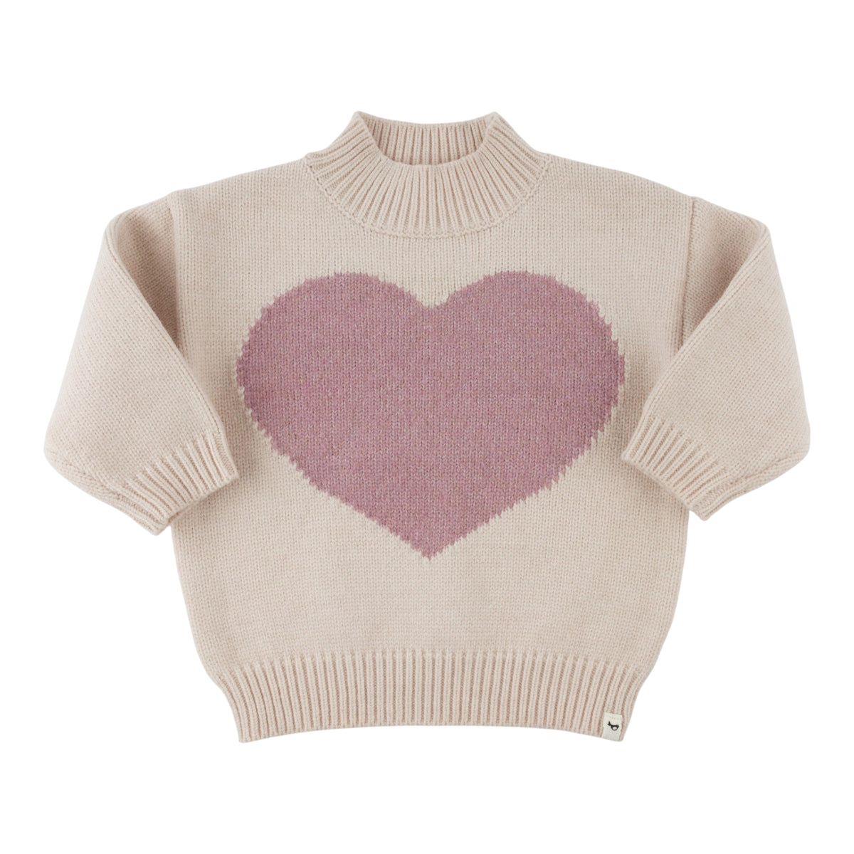 oh baby! Grandpa Knitted Pullover Sweater - Giant Heart - Barely Pink
