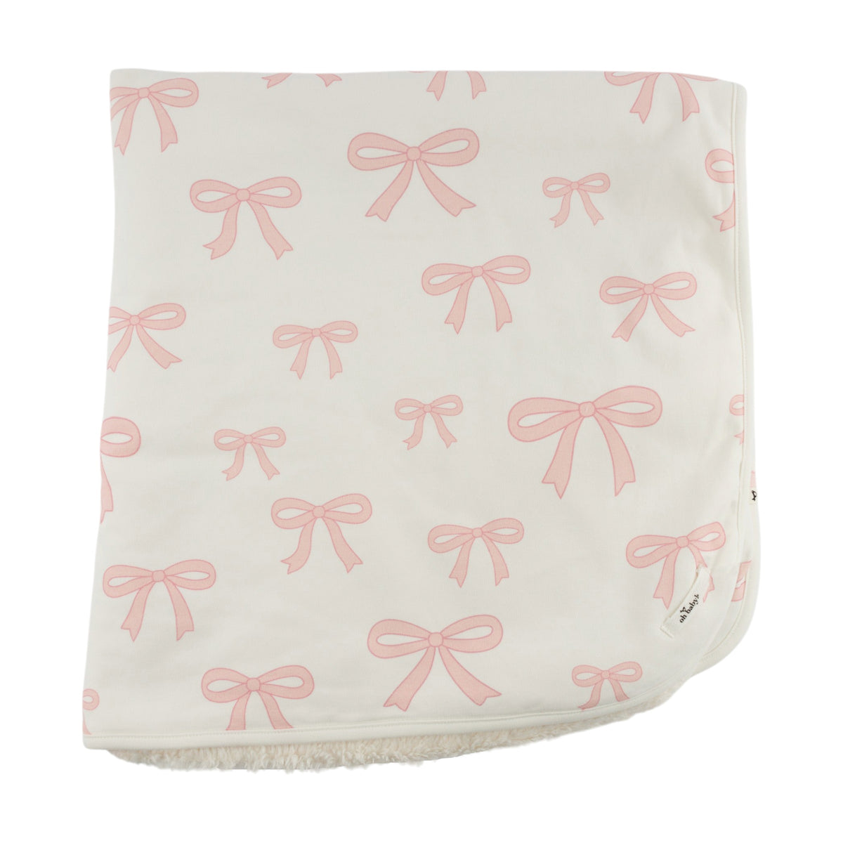 oh baby! Snowdrift Blanket - Bows - Oyster