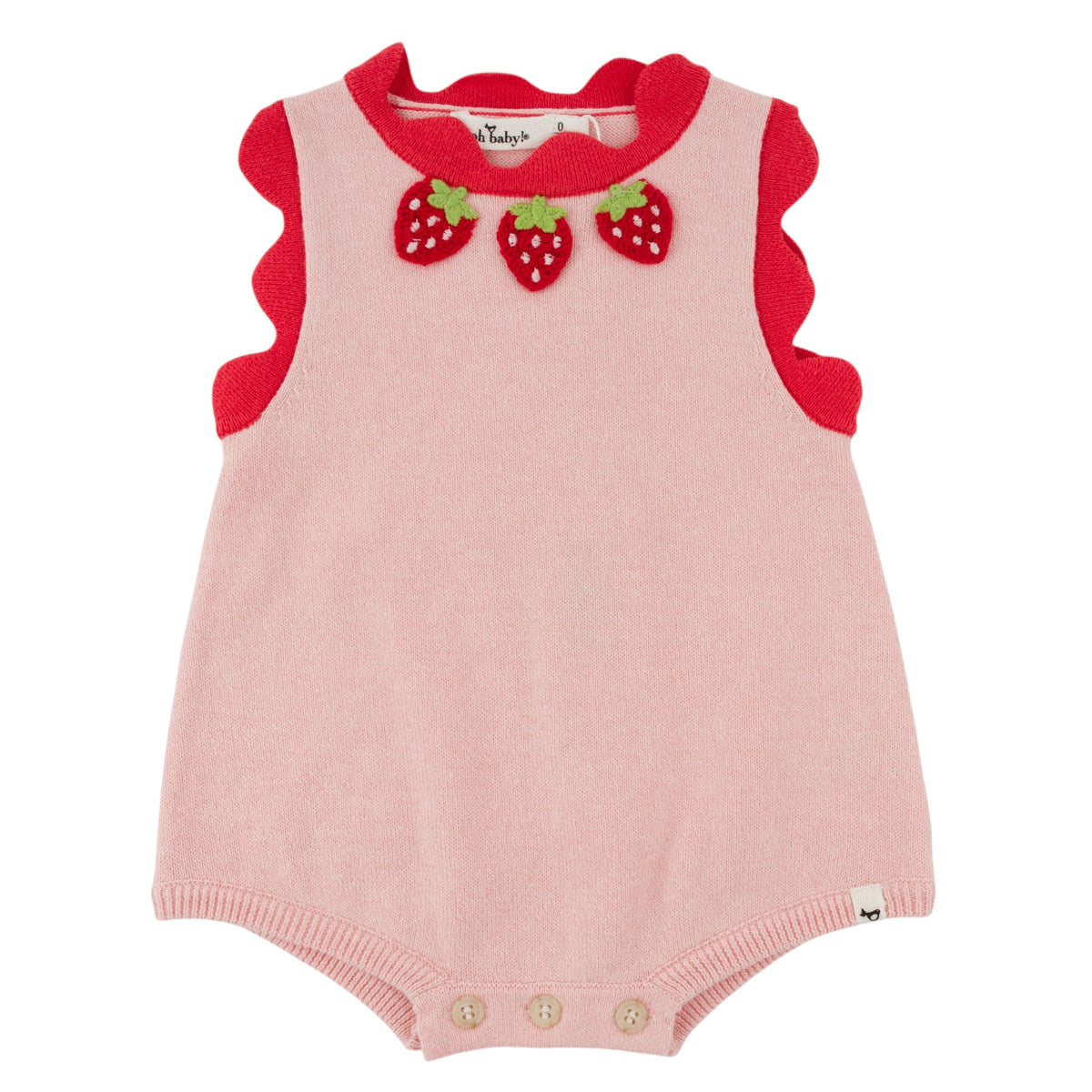 oh baby! Chloe Knitted Bubble - Strawberry Crochet  - Pale Pink