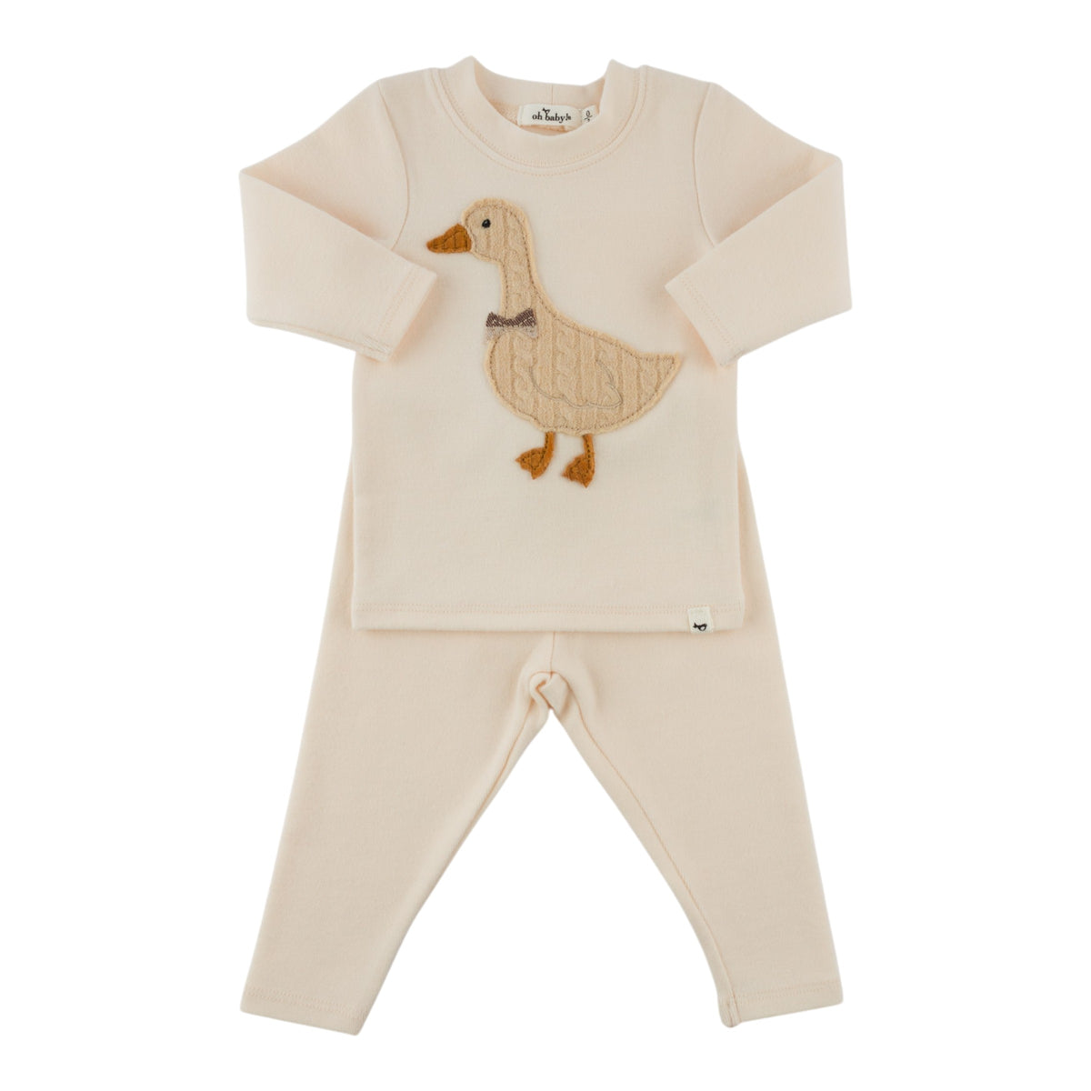 oh baby! Two Piece Set - Goose with Bowtie - Sugar Cookie