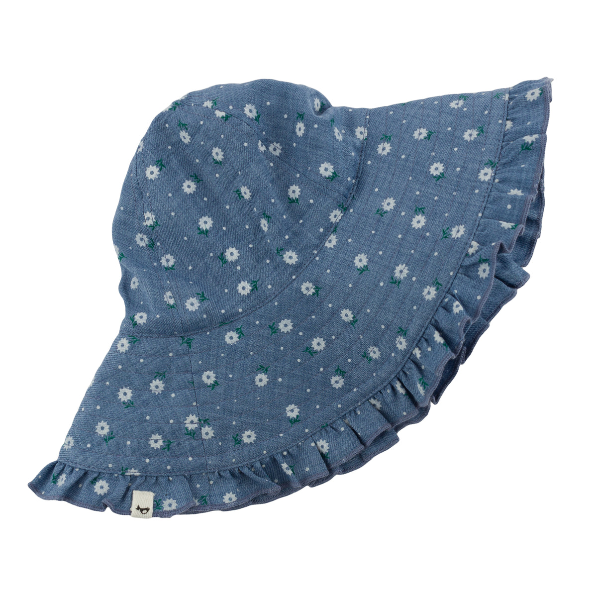 oh baby! Ruffle Sunhat - Sunburst Flower Print - Denim